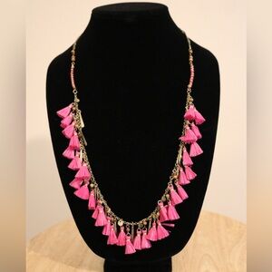 Chain necklace with pink tassels